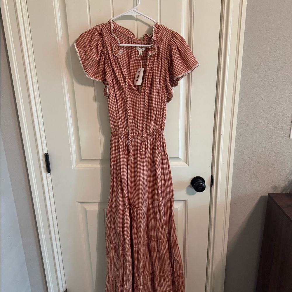 Max Studio Pink Ruffled Buttoned Sundress